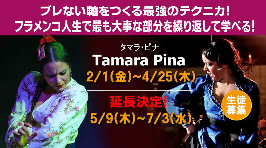 2019.2月から4月 TAMARA PINA AJOタマラ・ピナ フラメンコレッスン